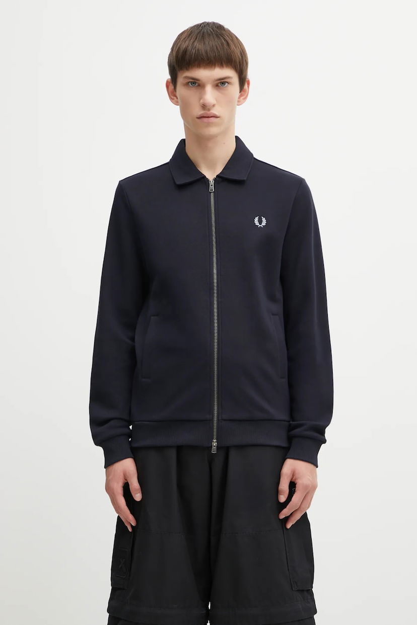 Verryttelypuku Fred Perry Polo Collar Track Jacket Tummansininen | J1328