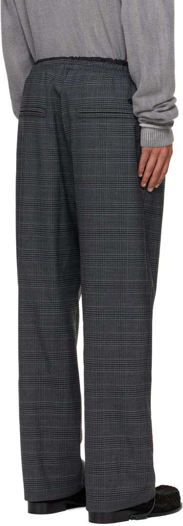 Housut Diesel P-Tilson Plaid Wide-Leg Trousers with Elasticated Waist Harmaa | A18485-0DEBS-9XXA, 2