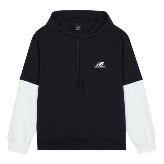 Huppari New Balance Colorblock Shoulder Drop Hoodie Musta | AMT13342-BK