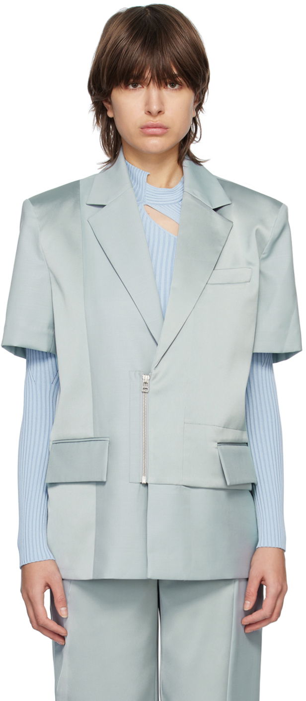 Takki Feng Chen Wang Feng Chen Wang Short Sleeve Blazer Sininen | FMS15JK07