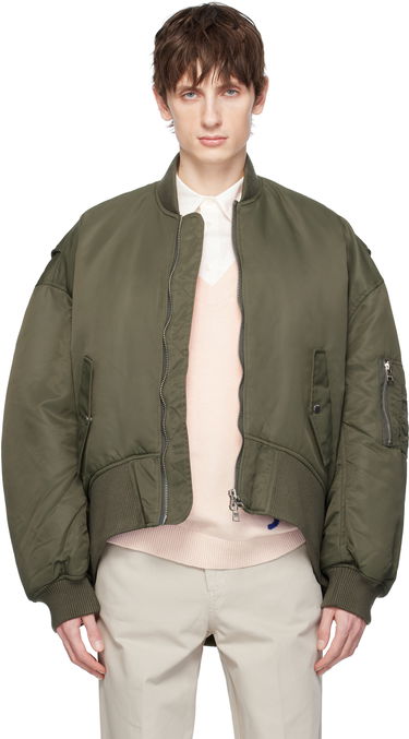 Bomber-takki JW Anderson JW Anderson Oversized Bomber Jacket with Curved Hem Vihreä | JK0357-PG1696, 0