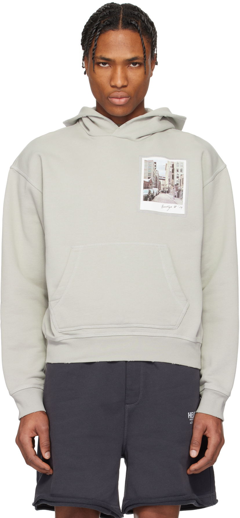 Huppari Helmut Lang Helmut Lang Brooklyn Postcard Hoodie Harmaa | O10HM520