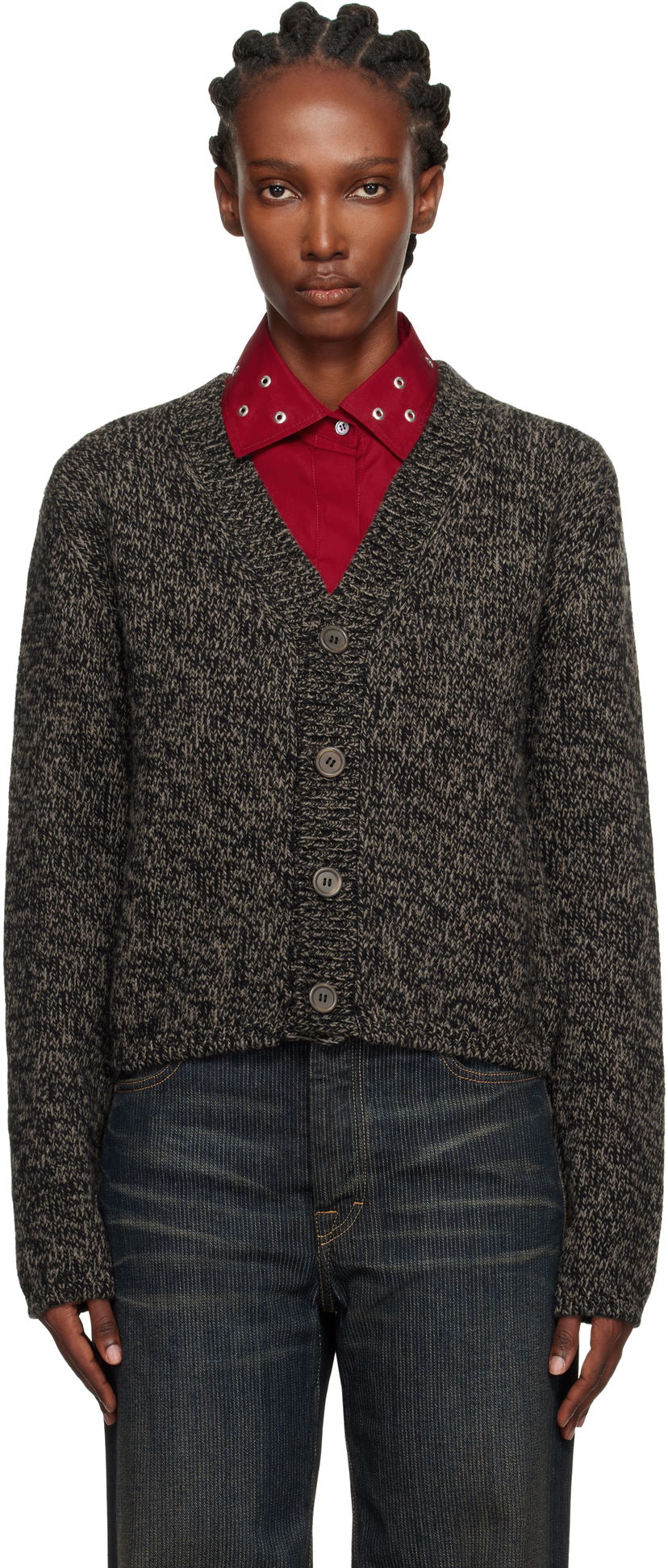 Villapaita OUR LEGACY Our Legacy Academy Knit Cardigan Harmaa | W4253AB