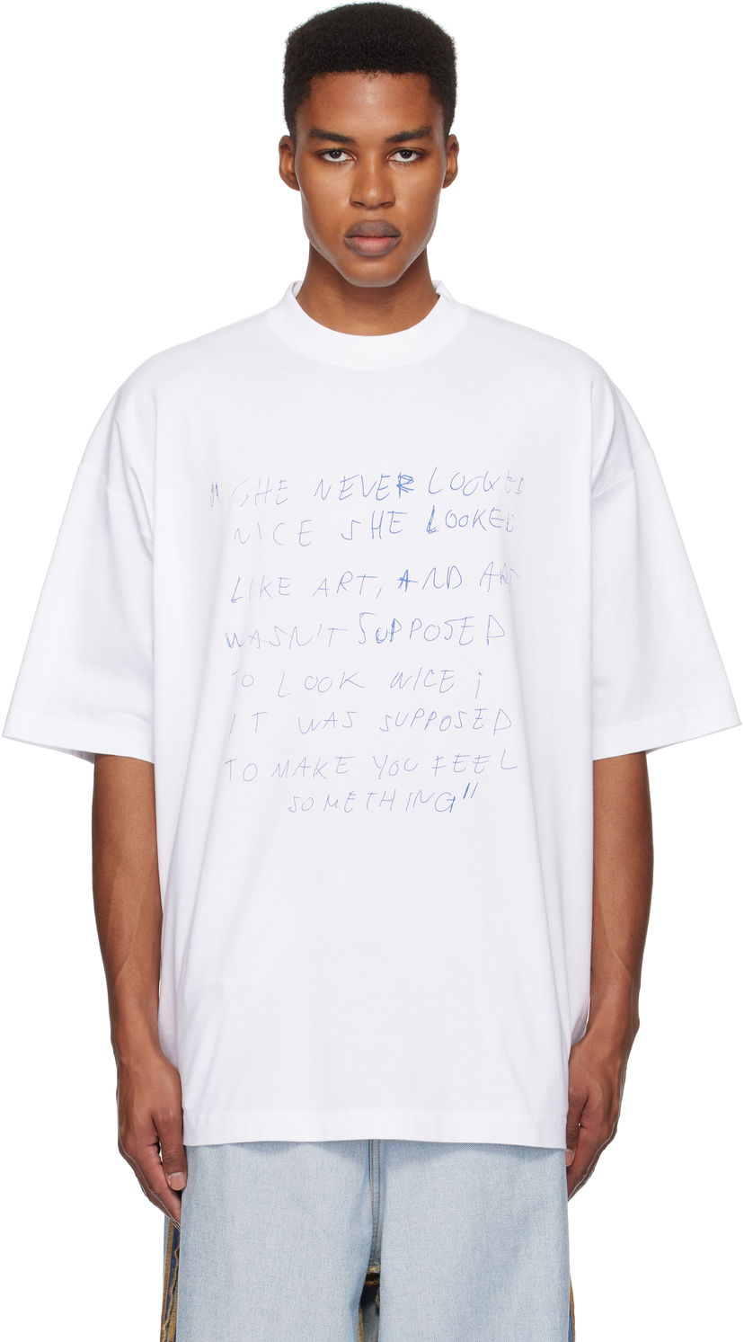 T-paita VETEMENTS Oversized 'She Never Looked Nice' T-Shirt Valkoinen | UA66TR630W