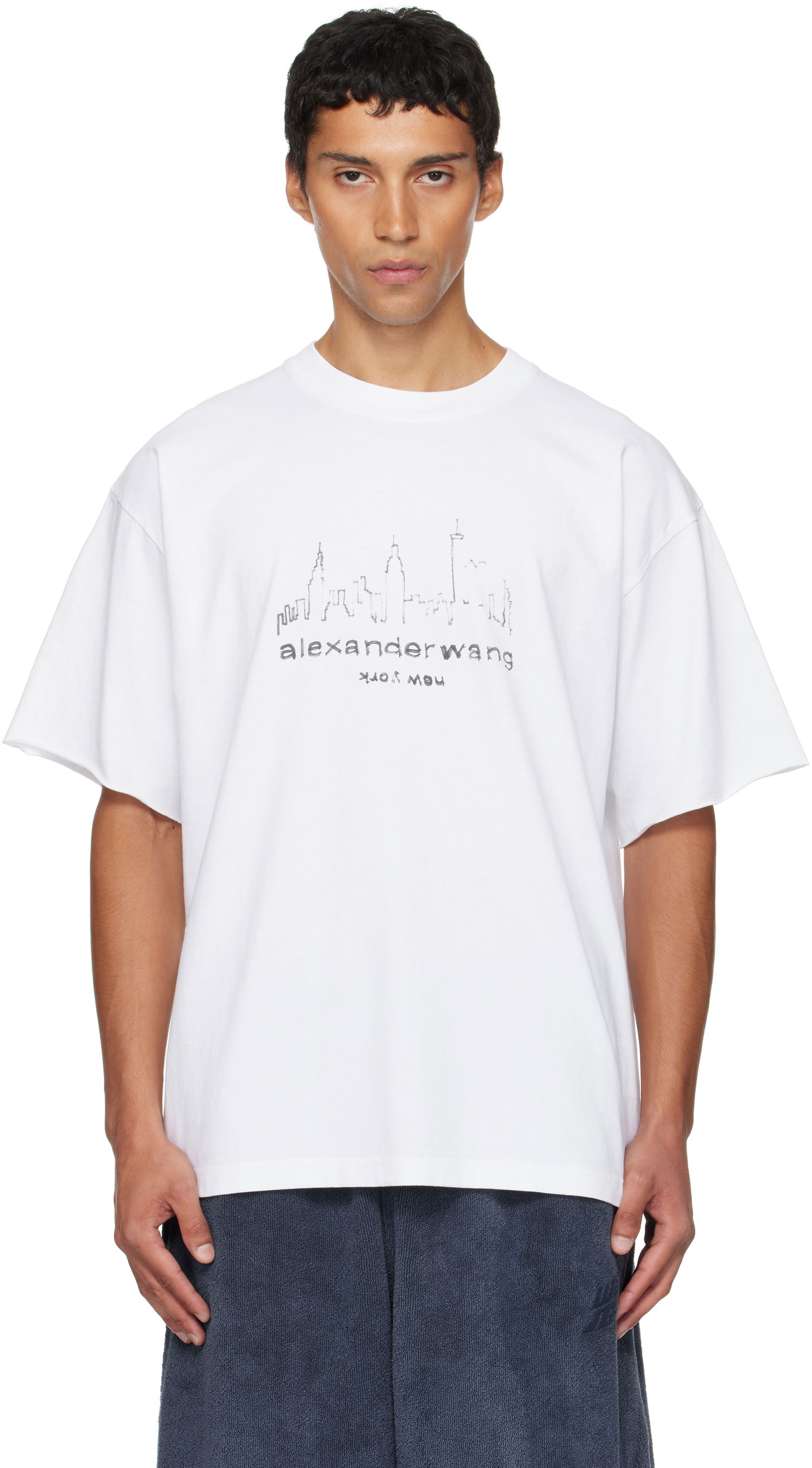 T-paita Alexander Wang Alexander Wang Graphic Short Sleeve T-Shirt Valkoinen | UCC3251842, 0