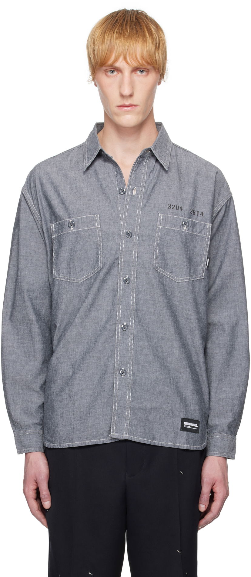 Paita Neighborhood Neighborhood Chambray Long Sleeve Shirt Harmaa | 251ARNH-SHM02
