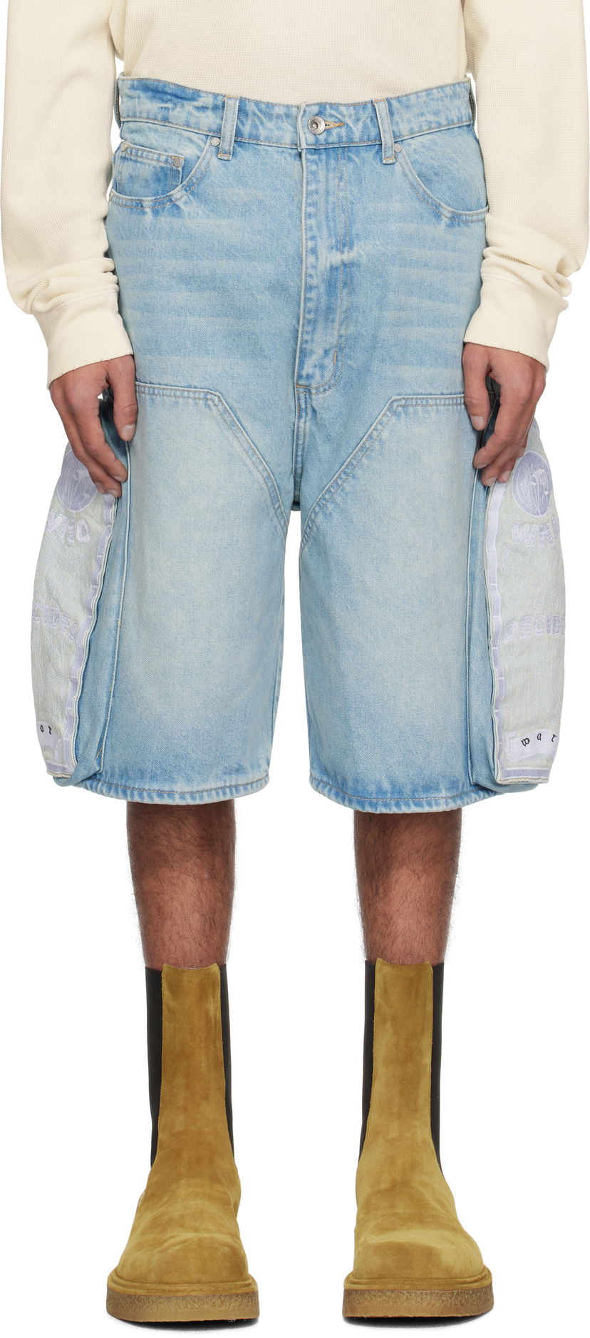 Shortsit Who Decides War Who Decides War Side Embroidery Denim Shorts Sininen | 1121020008SS25