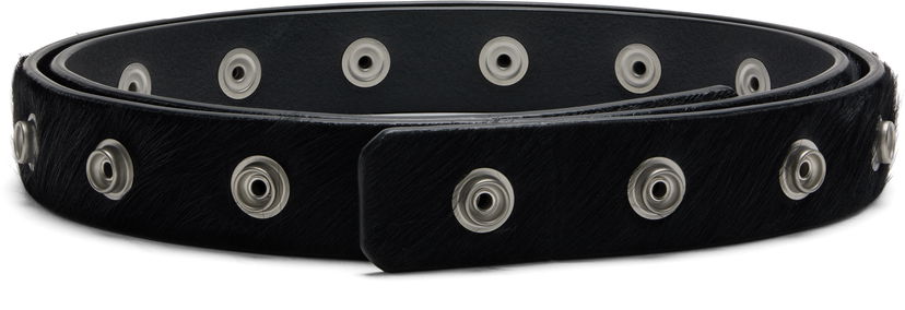 Vyöt Rick Owens Rick Owens Concordians Pony Hair Snap Belt Musta | RR02E1482 LHL