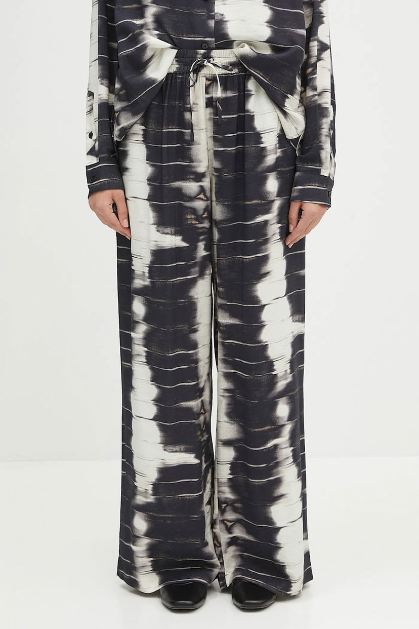 Housut Samsoe Samsoe Samsoe Samsoe Saneem High-Waist Wide-Leg Pants Monivärinen | F24100163