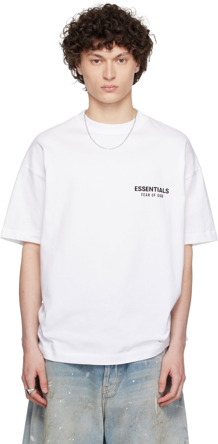 T-paita Fear of God ESSENTIALS Classic Short Sleeve T-Shirt Valkoinen | 125AS254192F