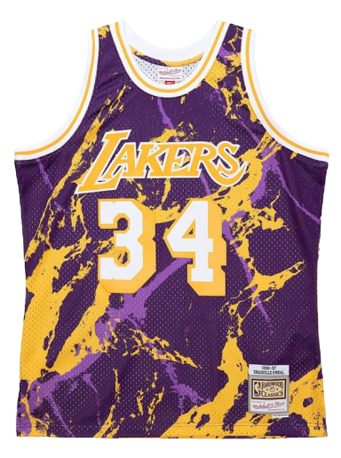 Jersey Mitchell & Ness NBA Los Angeles Lakers Shaquille O'Neal Team Marble Swingman Jersey Violetti | TFSM1278-LAL96SONPTPR