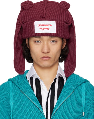Pipo Charles Jeffrey Loverboy Charles Jeffrey LOVERBOY Chunky Knit Rabbit Beanie Burgundia | 54130402, 0