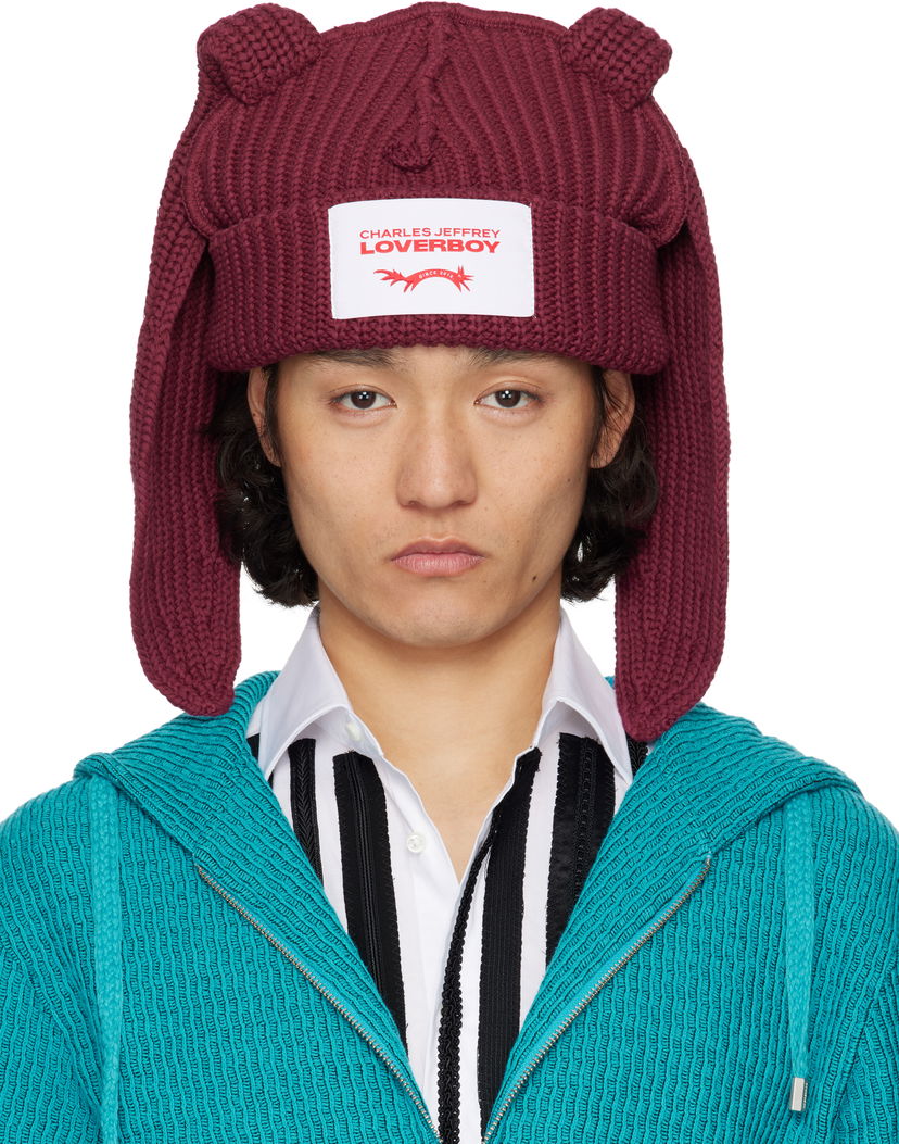 Pipo Charles Jeffrey Loverboy Charles Jeffrey LOVERBOY Chunky Knit Rabbit Beanie Burgundia | 54130402
