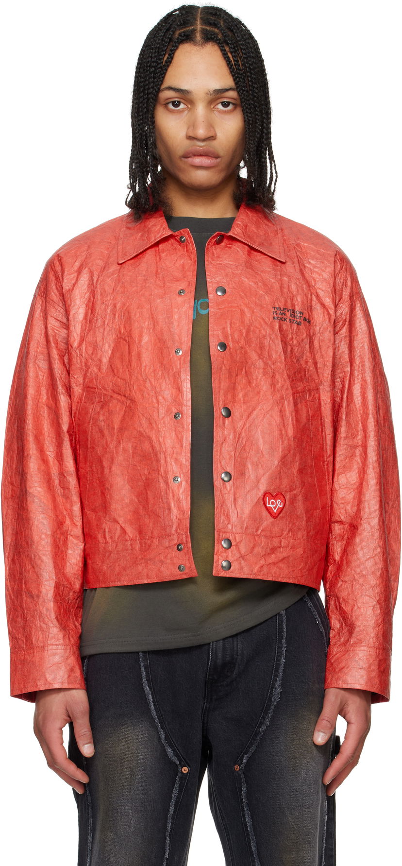 Bomber-takki Andersson Bell Andersson Bell Guitarist Printed Tyvek Jacket Punainen | awa688u