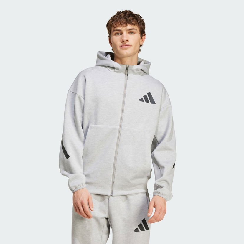 Huppari adidas Performance Z.N.E. Full-Zip Hooded Valkoinen | JF2450