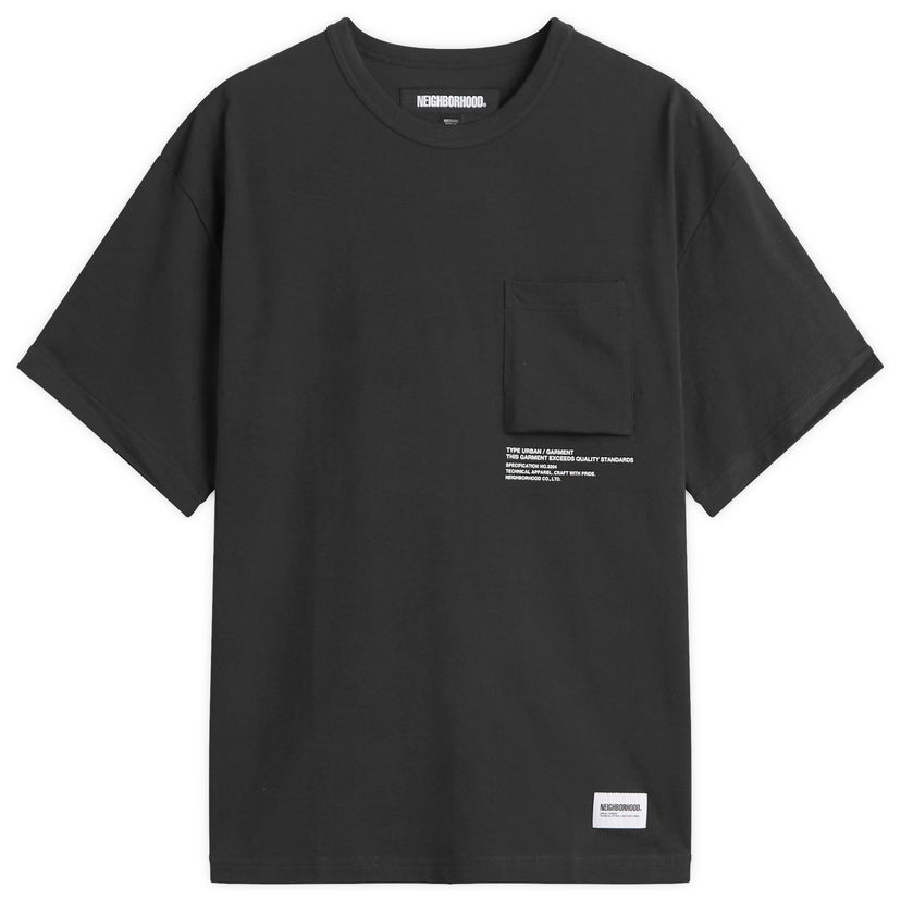 T-paita Neighborhood Sheltech Pocket T-Shirt, Size Large Musta | 251BWNH-CSM01-BLK
