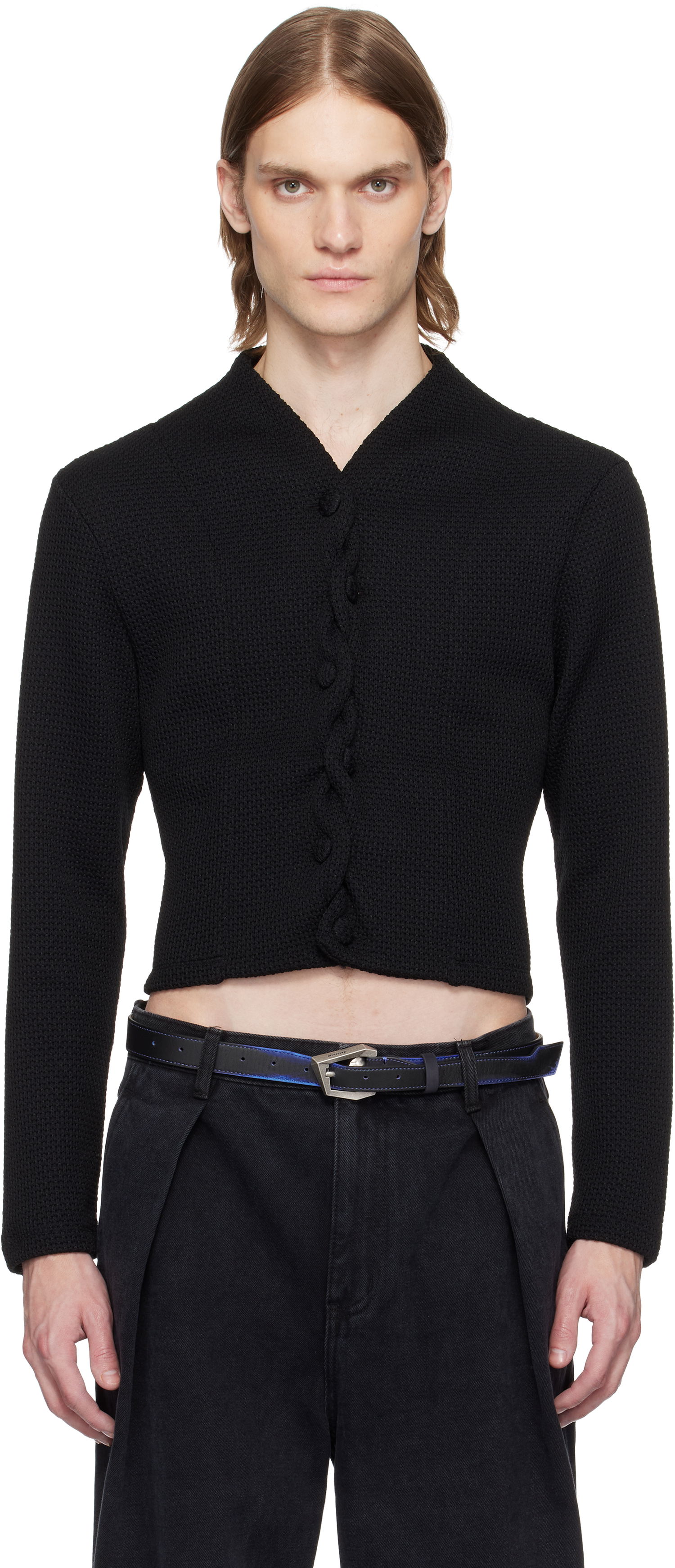 Villapaita ADER ERROR ADER error Cropped Cable Knit Cardigan Musta | BO01SSKT0702BK, 0