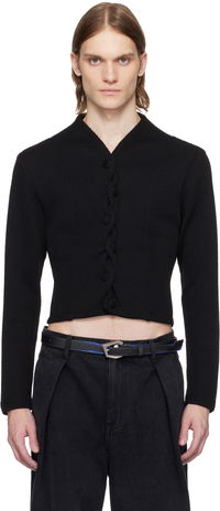 ADER error Cropped Cable Knit Cardigan