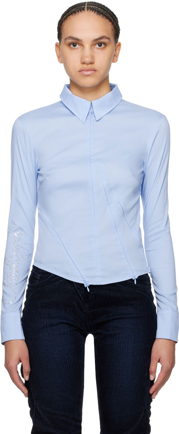 Paita Ottolinger Ottolinger Zip Fitted Shirt Sininen | 1103004