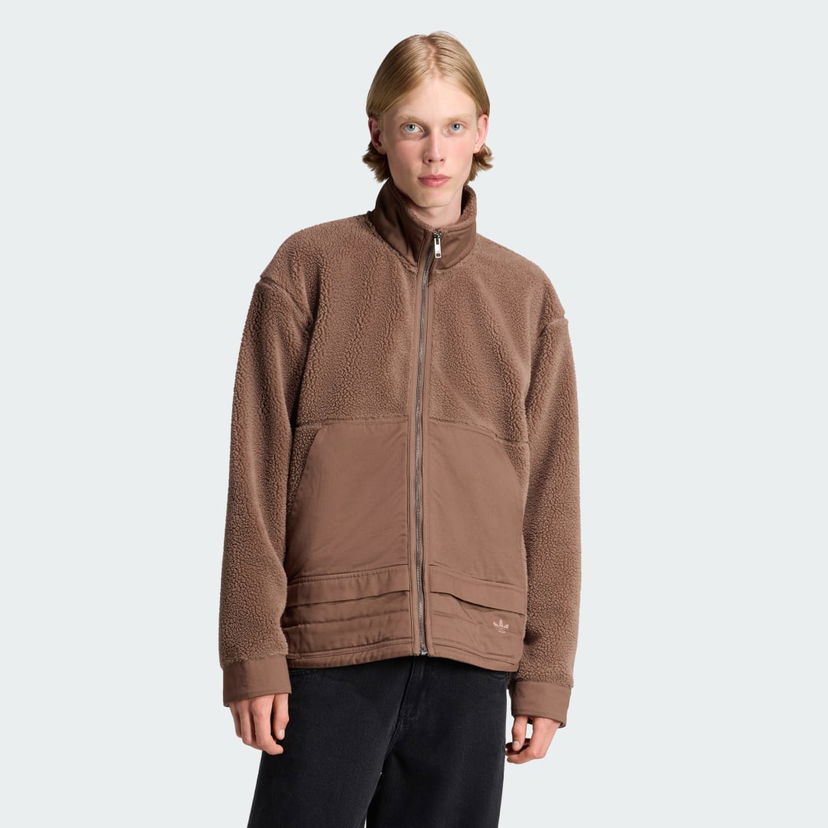Takki adidas Performance Premium Essentials Polar Fleece Zip-Up Jacket Ruskea | JW3510