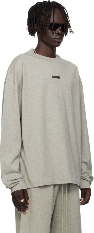 T-paita Fear of God ESSENTIALS Classic Fit Long Sleeve Tee Harmaa | 125SP254205F, 1