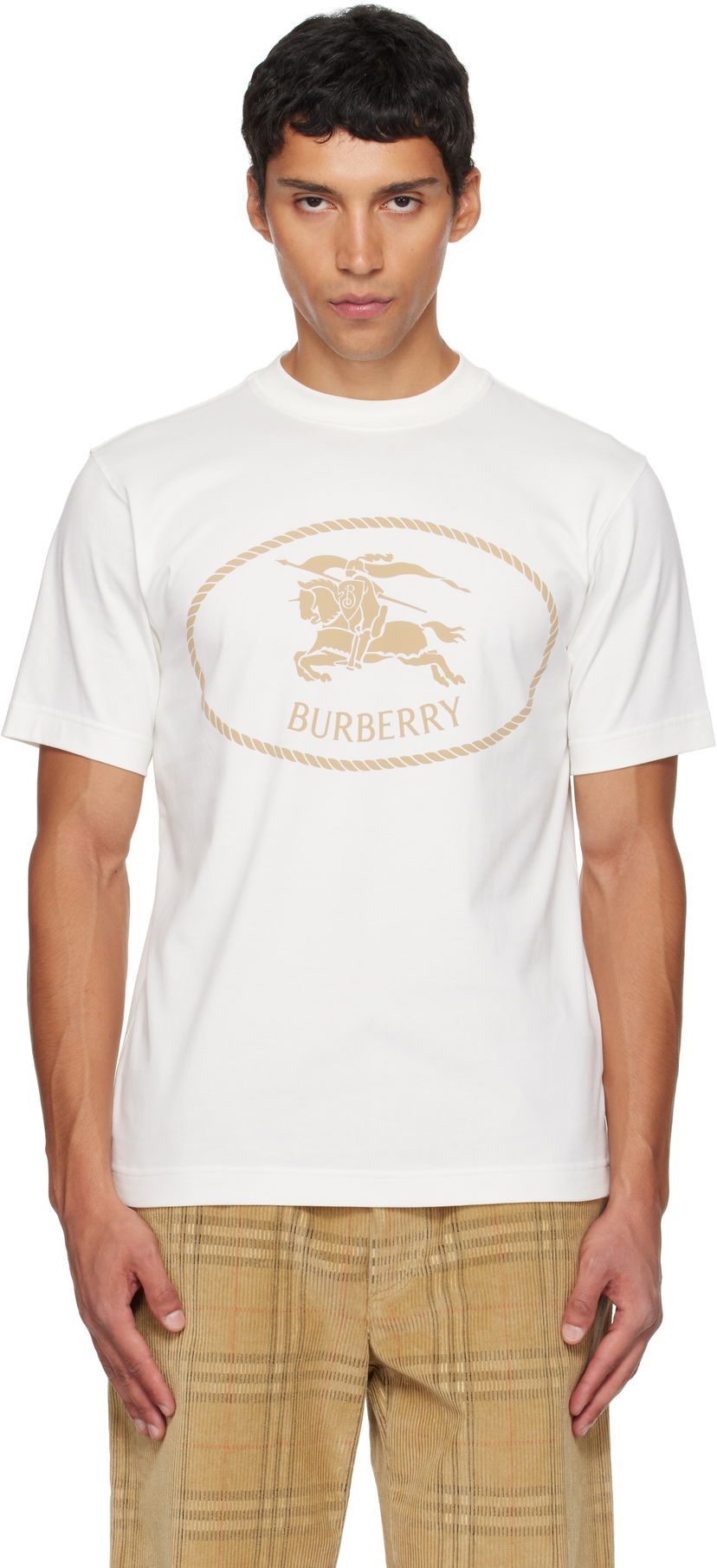 T-paita Burberry Burberry Knight Stamp Cotton T-Shirt Valkoinen | 8110112