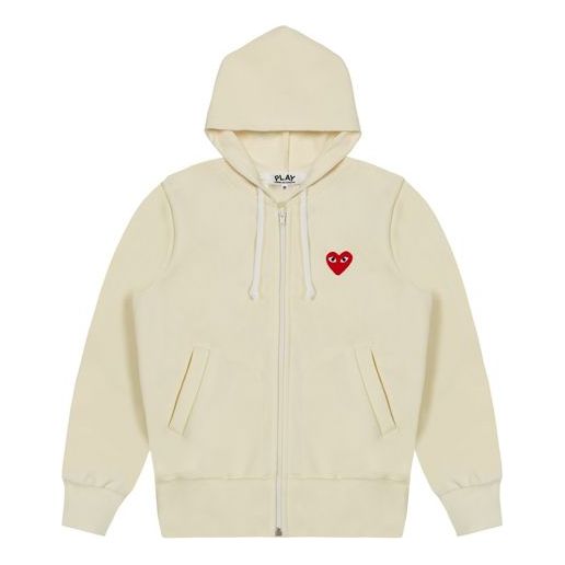 Huppari Comme des Garçons PLAY Zip Hoodie Beige | AZ-T171-051-3