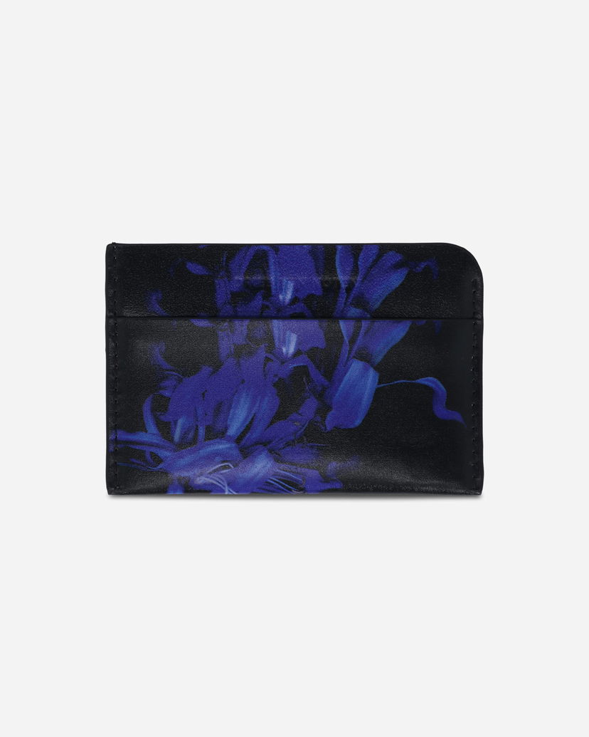 Lompakko Dries Van Noten Floral Print Leather Cardholder Musta | 252-022100-598 504