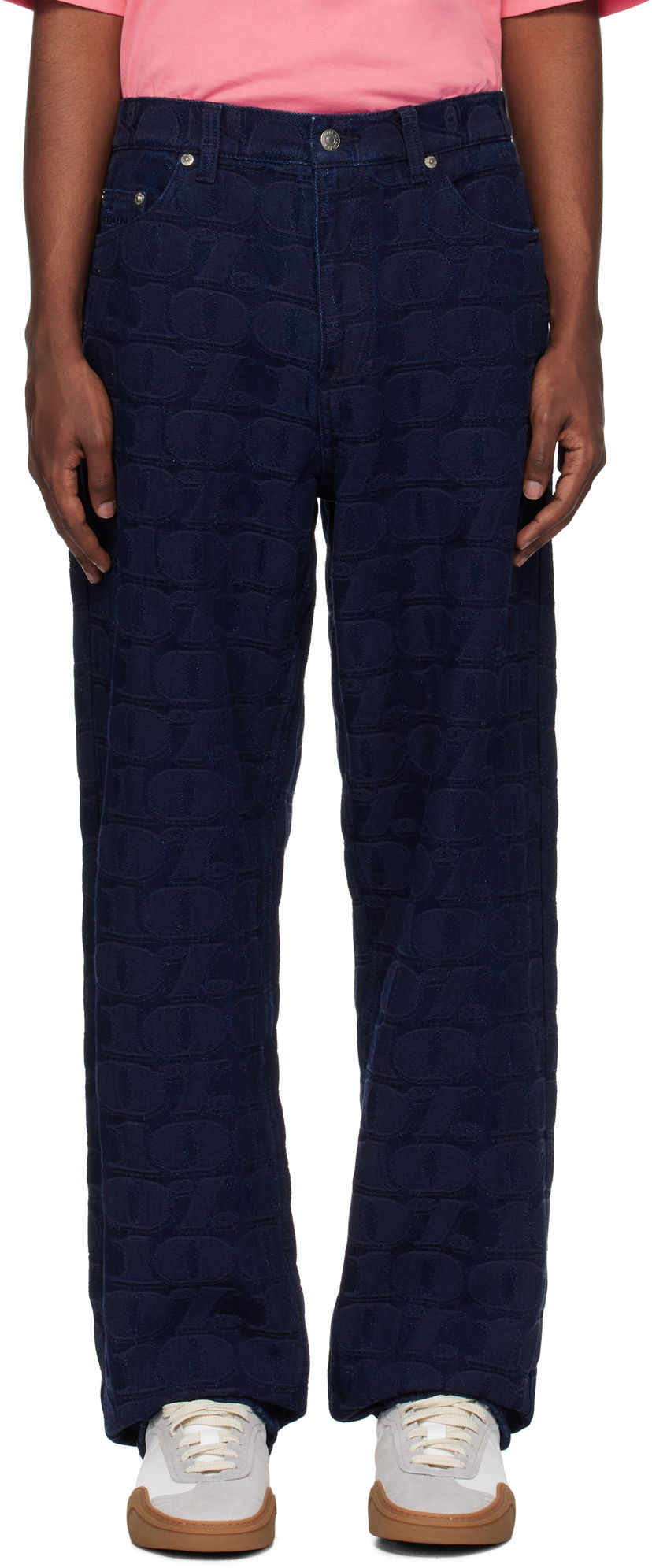 Jeans Awake NY Jacquard '100' Jeans Tummansininen | AWK-FW24-DM001
