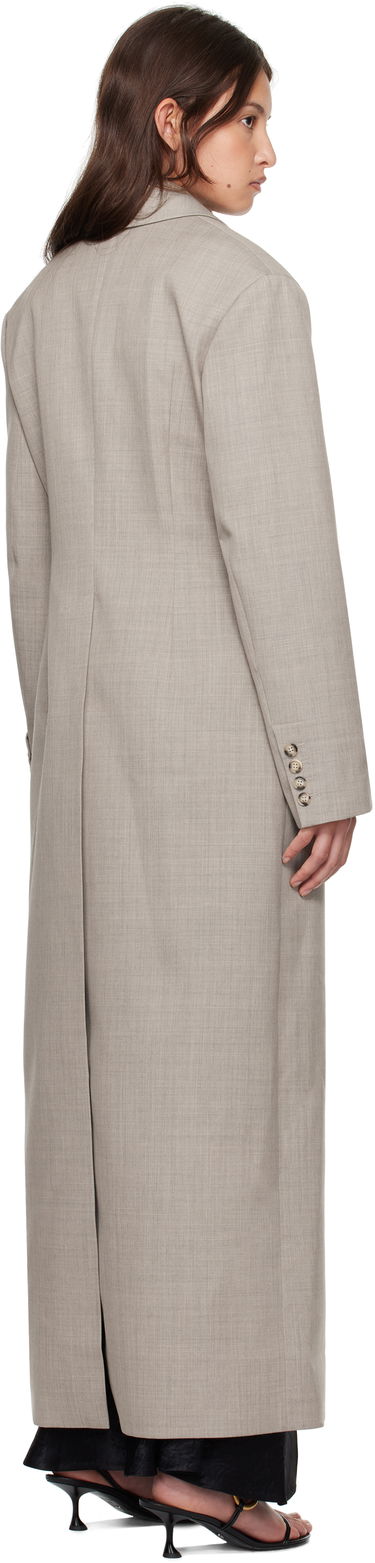 Takit Nanushka Nanushka Ferris Double-Breasted Long Coat Harmaa | NW24FWOW36970, 2