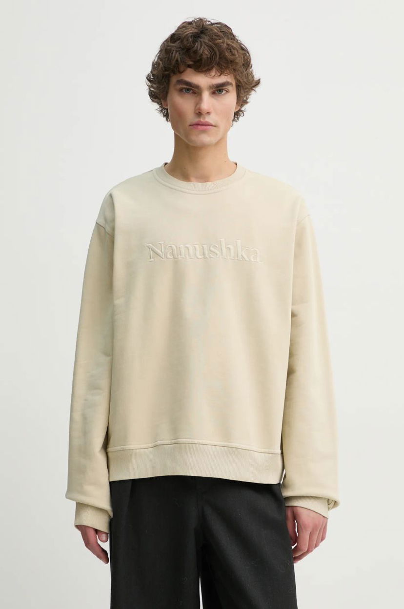 Huppari Nanushka Remy Applique Sweatshirt Beige | NU24CRSH00273