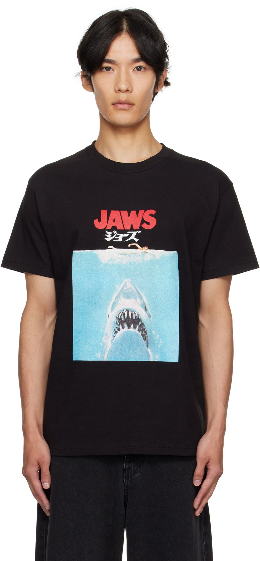T-paita WACKO MARIA WACKO MARIA 'Jaws' Graphic Crew Neck T-Shirt Musta | JAWS-WM-TEE01