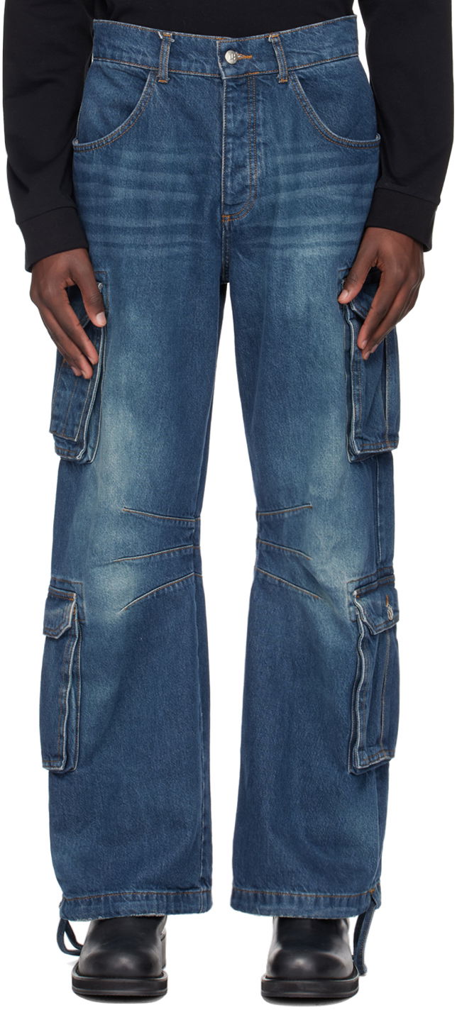 Cargo housut MISBHV Dirt Bath Denim Cargo Pants Sininen | 240M310