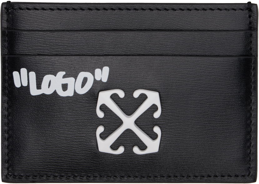 Lompakko Off-White Off-White Jitney Quote Leather Card Holder Musta | OWND027C99LEA0021001