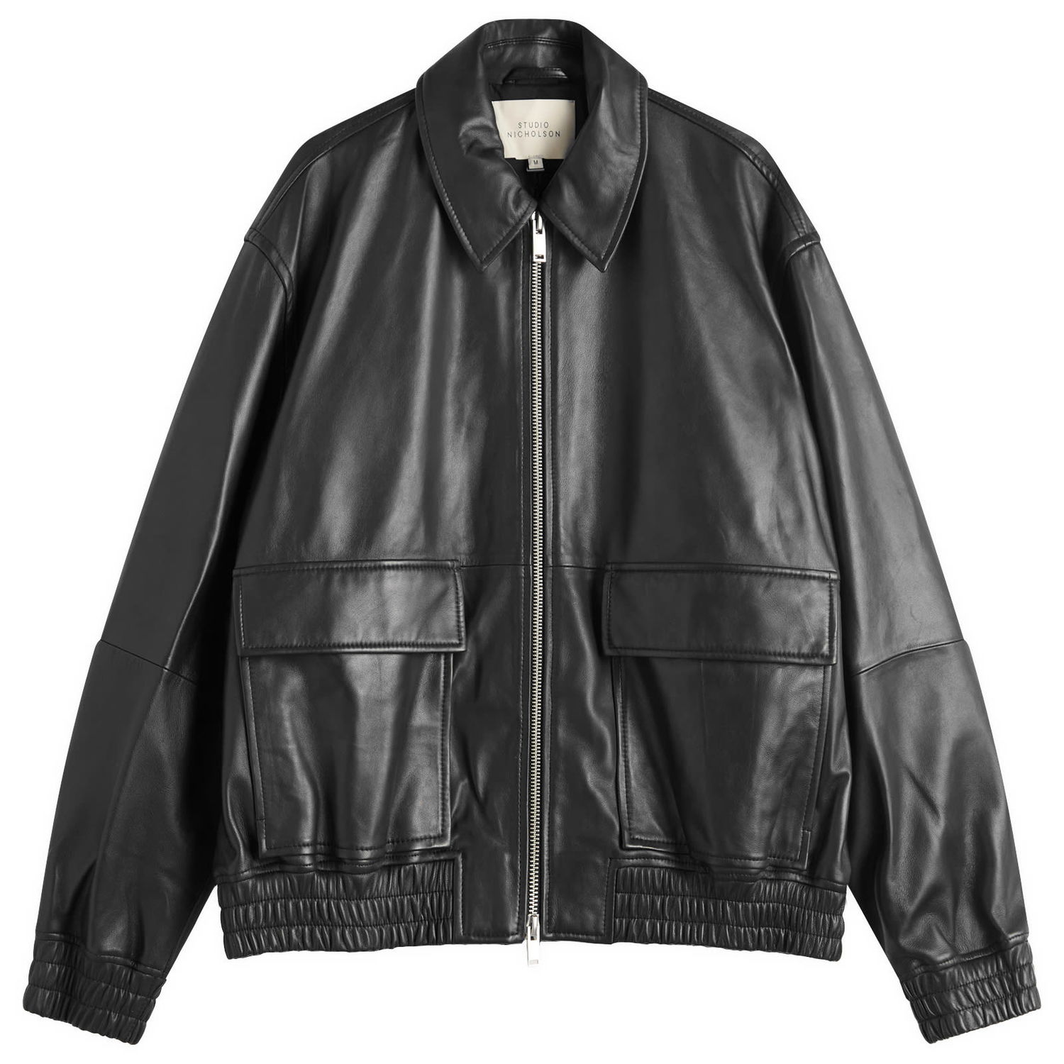 Bomber-takki Studio Nicholson Studio Nicholson Bomber Jacket, Size Large Musta | PISTONSNM-1115-BLK, 0