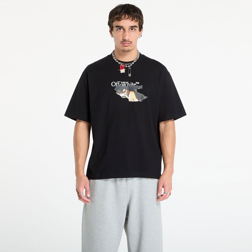 T-paita Off-White Off-White Paint Arrow Skate Short Sleeve T-Shirt Musta | OMAA120F25JER00U1001