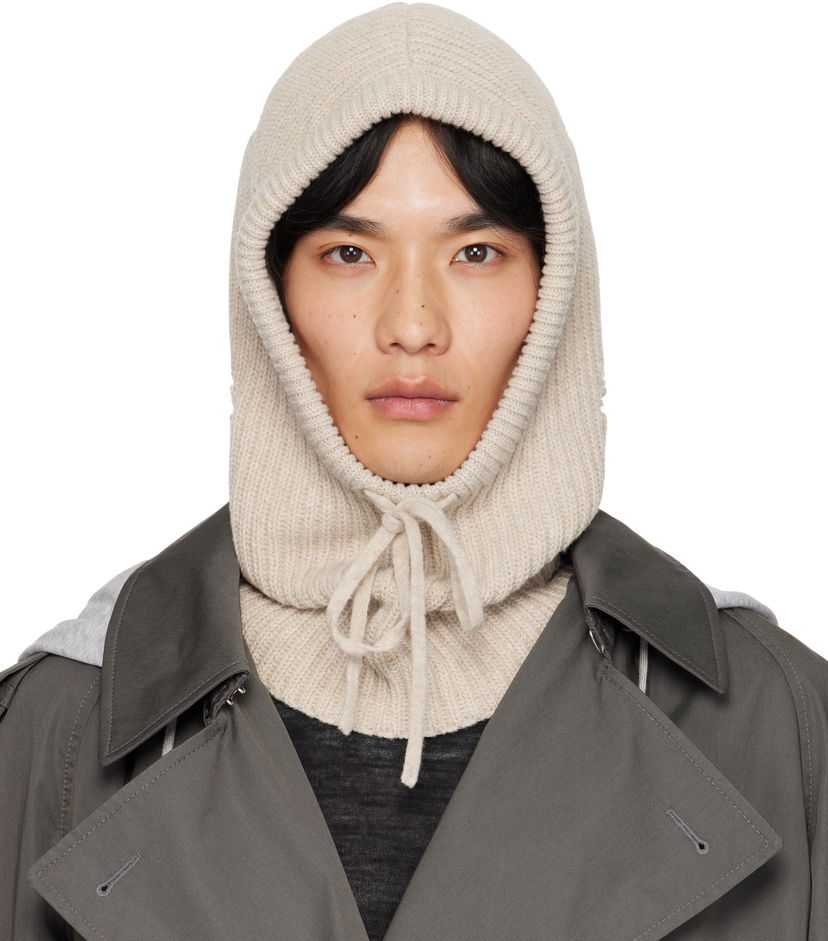 Hattu Maison Margiela MM6 Maison Margiela Knit Wool Hood Beige | S52TB0008 M13138