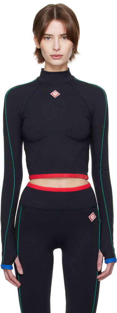 Crop top Casablanca Casablanca Raglan Sleeve Sport Top Musta | WPS25-ACT-027-01, 0