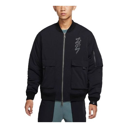 Bomber-takki Jordan Jordan Zion Flight Embroidered Aviator Padded Jacket Musta | DJ5868-010