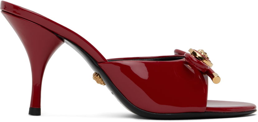 Kengänhoito Versace Versace Opera Bow Patent Heeled Sandals Punainen | 1018239_D2VE_1RB3V