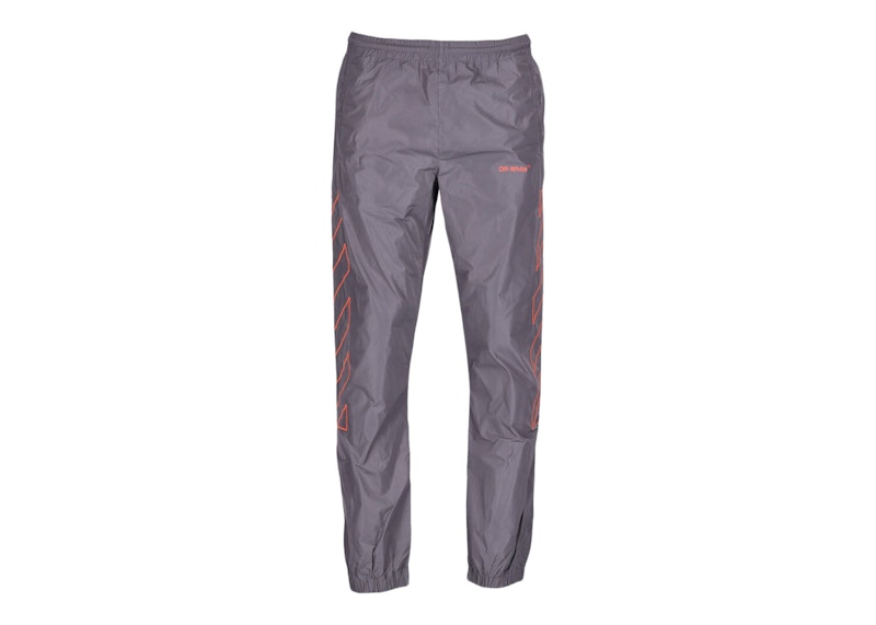 Verryttelyhousut Off-White Diagonal Outline Track Pants Dark Grey/Orange Harmaa | OMCJ015S23FAB0010720