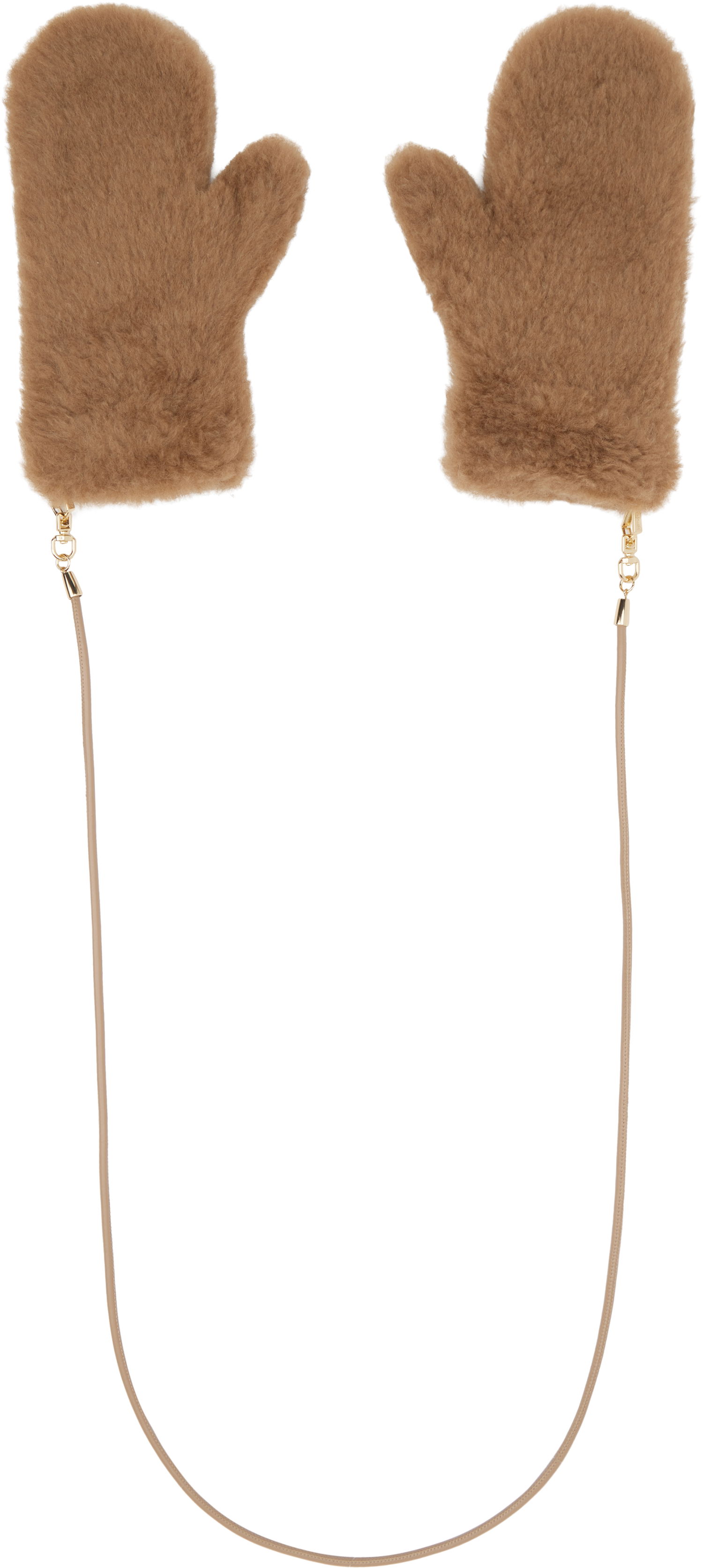 Käsineet Max Mara Max Mara Ombrat2 Faux Fur Mittens Ruskea | 2524566052600, 1