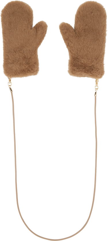 Käsineet Max Mara Max Mara Ombrat2 Faux Fur Mittens Ruskea | 2524566052600, 1