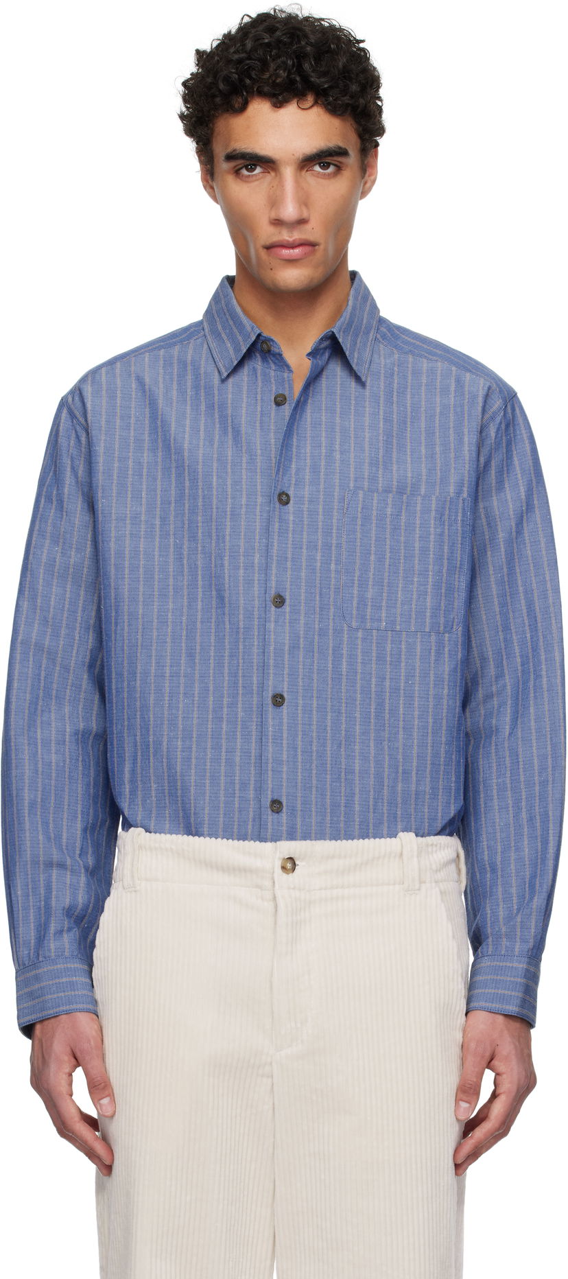 Paita A.P.C. A.P.C. Striped Button-Down Shirt Sininen | COHFW-H12532