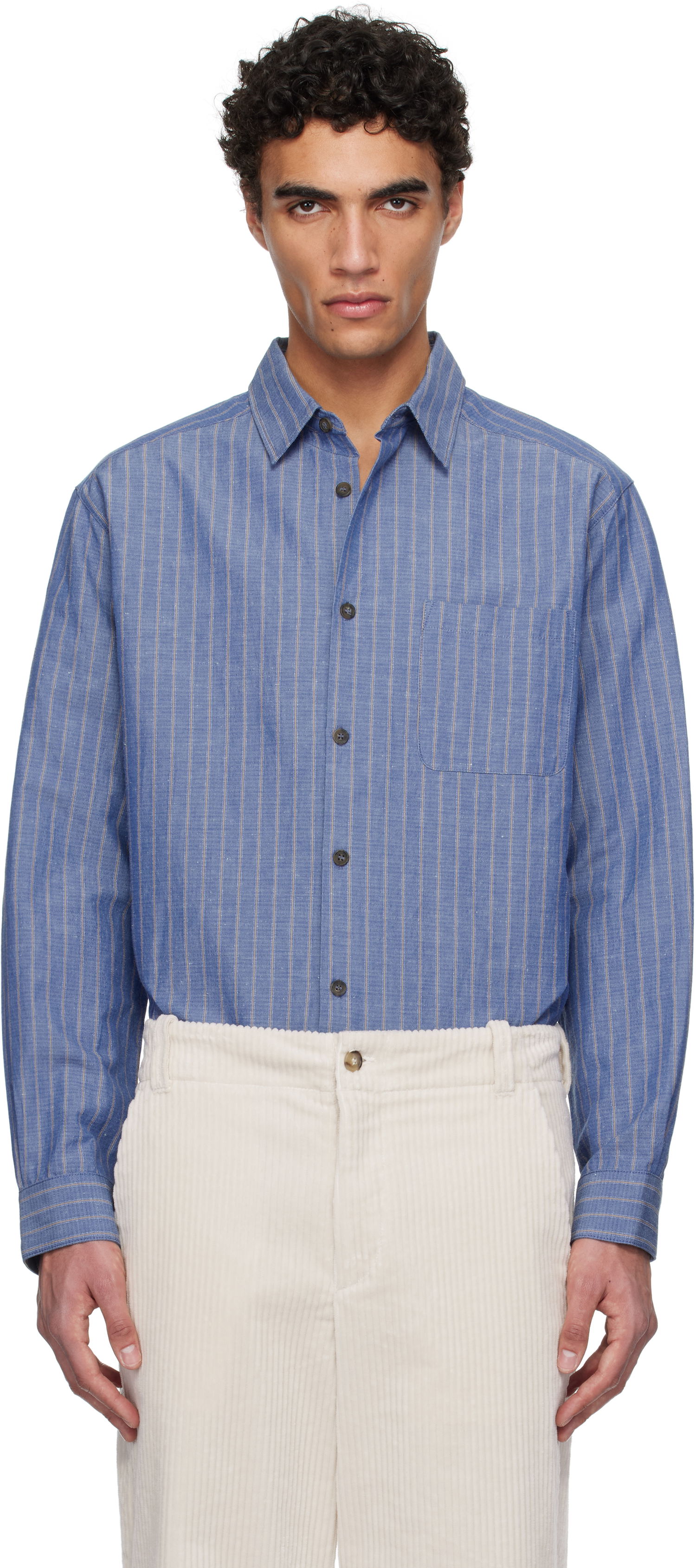 Paita A.P.C. A.P.C. Striped Button-Down Shirt Sininen | COHFW-H12532, 0