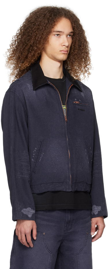 Takki We11done We11done Distressed Denim Jacket Tummansininen | WD-DJ0-24-381-U-NV, 1