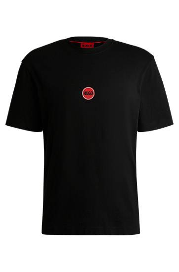 T-paita BOSS Hugo Cotton-Jersey T-Shirt with Racing Logos Musta | 50530647, 0
