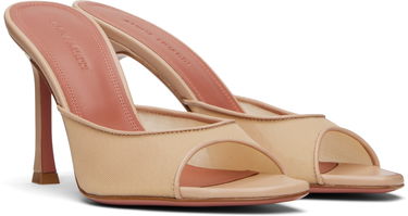 Asusteet Amina Muaddi Amina Muaddi Alexa Mesh 95 Heeled Sandals Beige | SSENSE EXCLUSIVE 95MM ALEXA MESH, 3