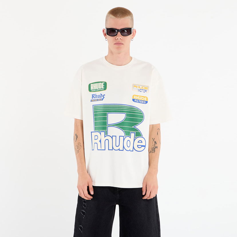 T-paita Rhude Rhude Roadway Racing T-Shirt Valkoinen | RHPF25TT110120028