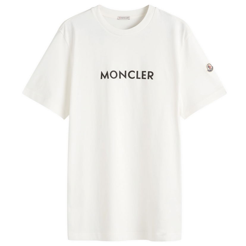T-paita Moncler Text Logo T-Shirt Valkoinen | 8C000-34-89AJS-032
